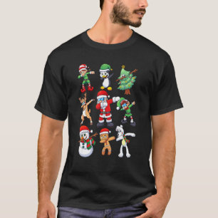T-shirt Danser Dabbing Dance Père Noël Tree Reindeer Cooki