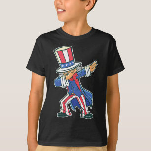 T-shirt Danser Dansant Dabbing Oncle Sam 4 juillet Garçons