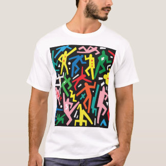 T-shirt Danser des gens, doodle set motif.