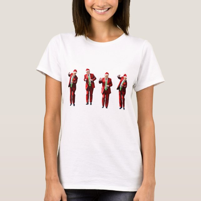 T-shirt Danser Donald Trump Noël MAGA (Devant)