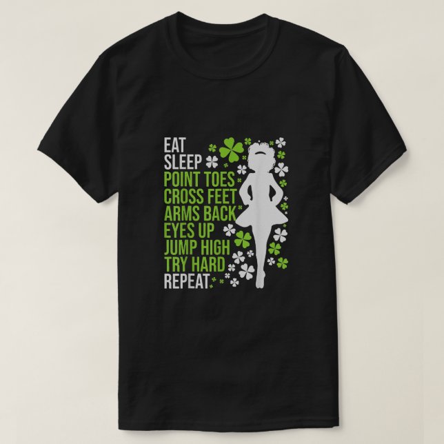 T-shirt Danser Dormir Danse Irlandaise Danse Ceili Reel Da (Design devant)