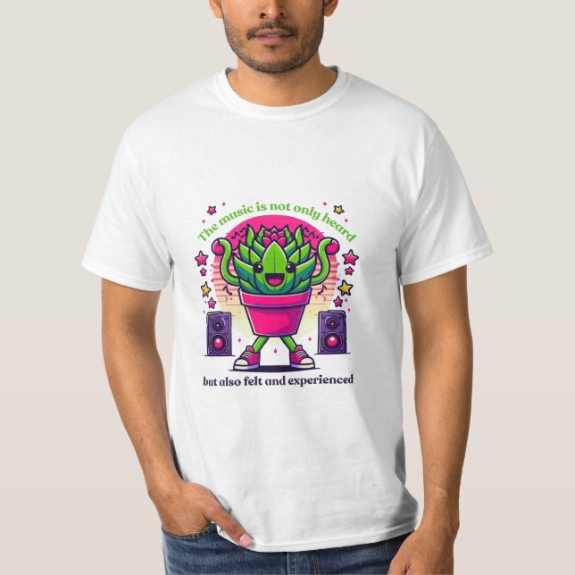 T-shirt Danser Echeveria : Cute Kawaii Succulent Party (Devant)
