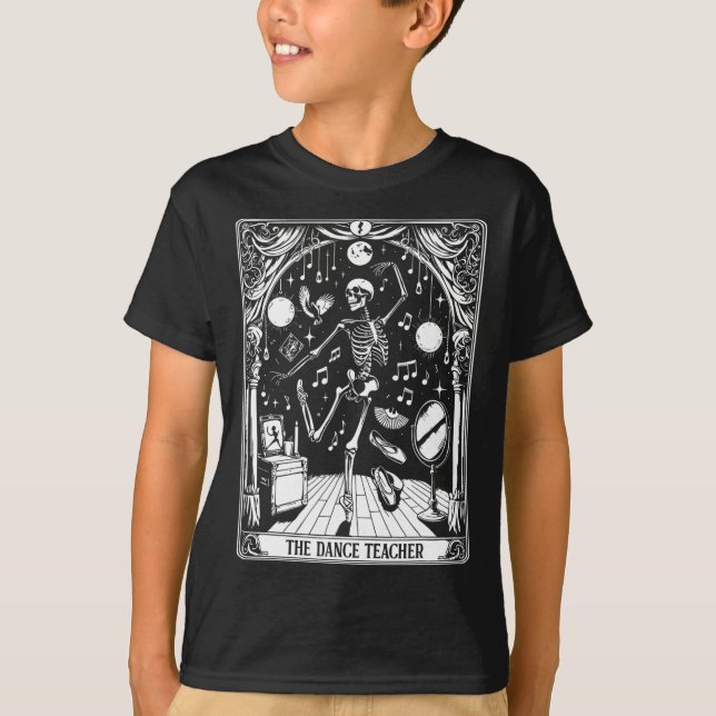 T-shirt Danser Enseignant Carte Tarot Squelette Danser Bal (Devant)