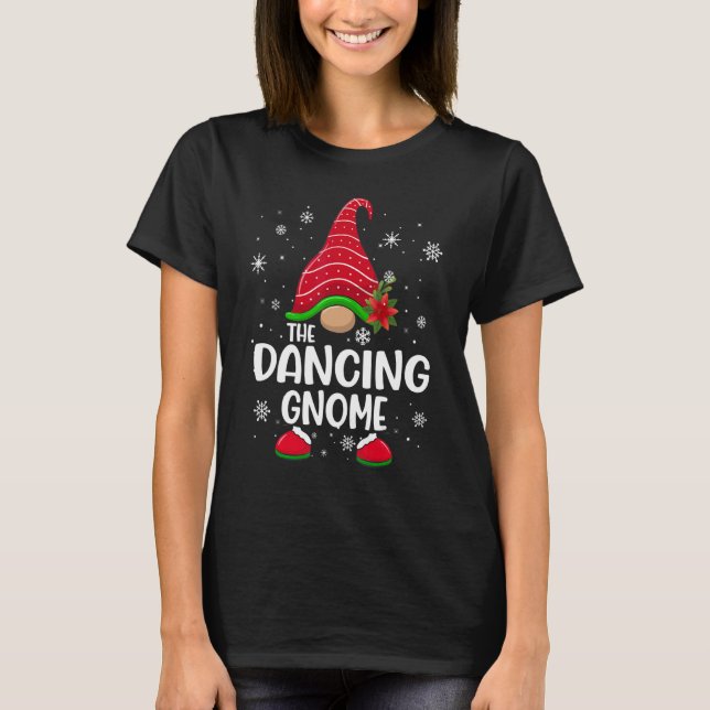 T-shirt Danser Gnome Buffalo Plaid Matching Family Christ (Devant)
