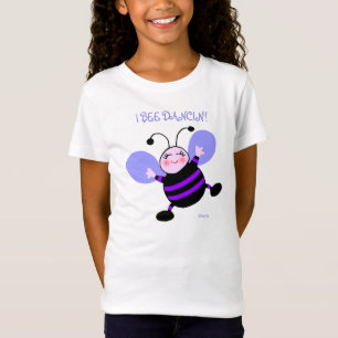 T-Shirt Danser mignonne Dessin Purple Bee Lavender Ailes