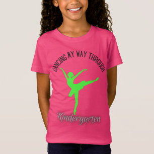 T-Shirt Danser Mon Chemin À Travers Kindergarten Lime Noir