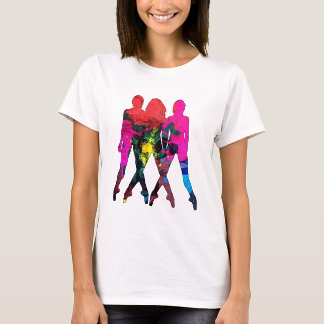 T-shirt Danser Personnes Couleurs Abstraites Tee (Devant)