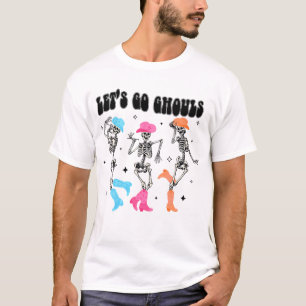 T-shirt Danser Skeleton Cowboy Allons Ghouls Ouest