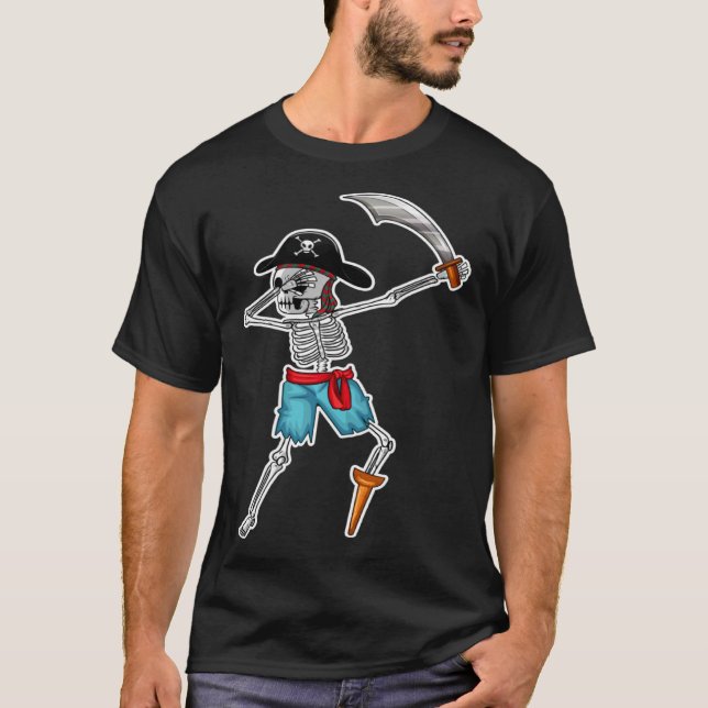 T-shirt Danser Skeleton I DAB I Dabbing I Pirate (Devant)