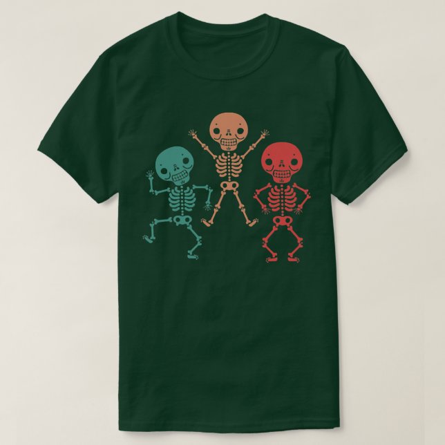 T-shirt Danser Skeletons Retro Danseuse Drôle  (Design devant)