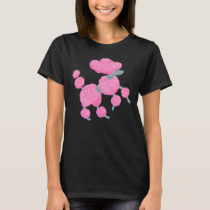 T-shirt Danser un caniche rose sur blanc