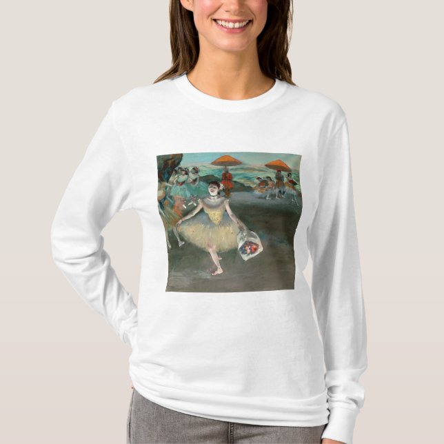 T-shirt Danseur d'Edgar Degas | avec le bouquet, faisant (Devant)