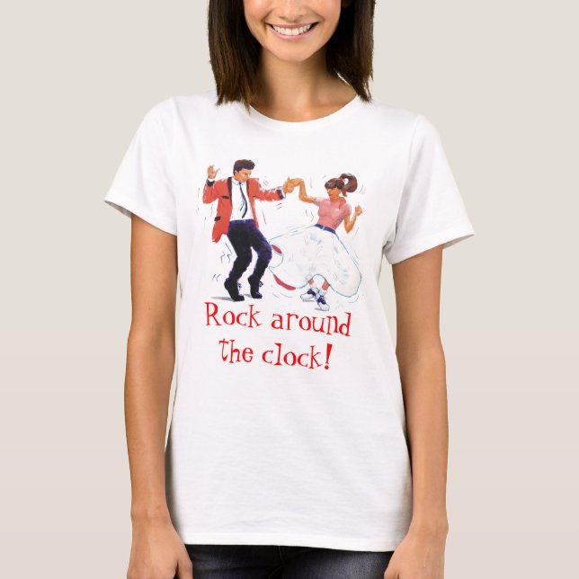 T-shirt danseur d'oscillation avec des chaussures de jupe (Devant)