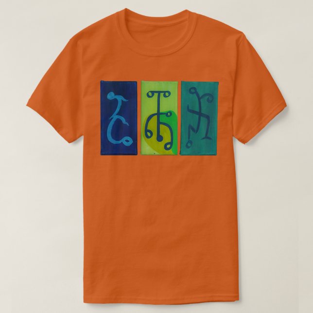 T-shirt Danseurs bleus jaunes et verts (Design devant)