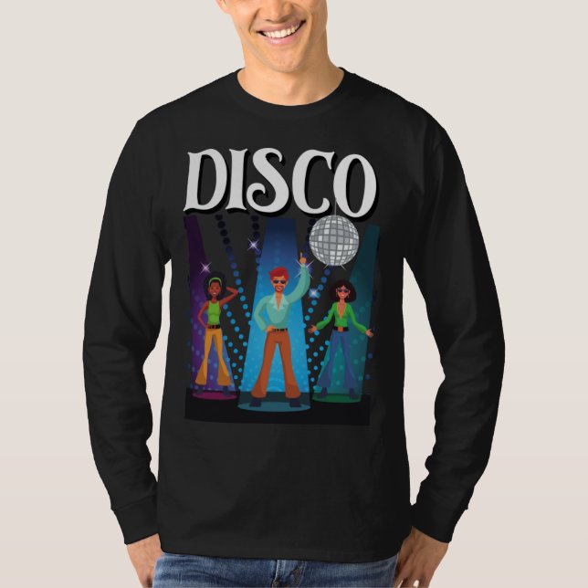 T-shirt Danseurs Disco Boule Disco Soirée 70s 80s Fête (Devant)