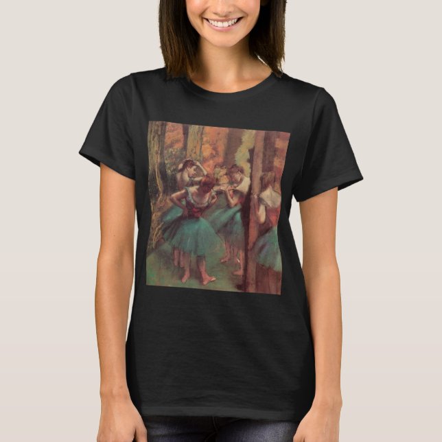 T-shirt Danseurs, rose et vert par Edgar Degas (Devant)
