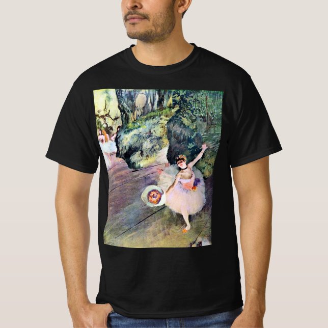 T-shirt Danseuse au bouquet de fleurs par Edgar Degas (Devant)
