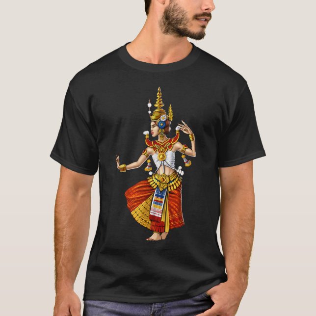 T-shirt Danseuse cambodgienne Apsara Khmer (Devant)