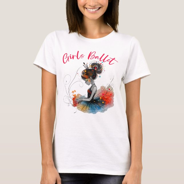 T-shirt Danseuse de ballet pour filles, Ballerina mignonne (Devant)