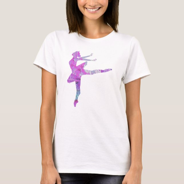 T-shirt Danseuse de ballet unique collage de danse d'art e (Devant)