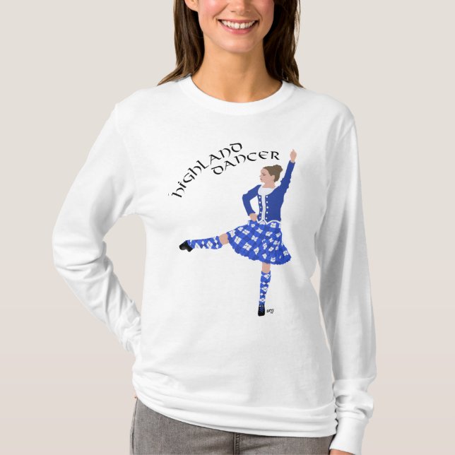 T-shirt Danseuse des Highlands en bleu (Devant)