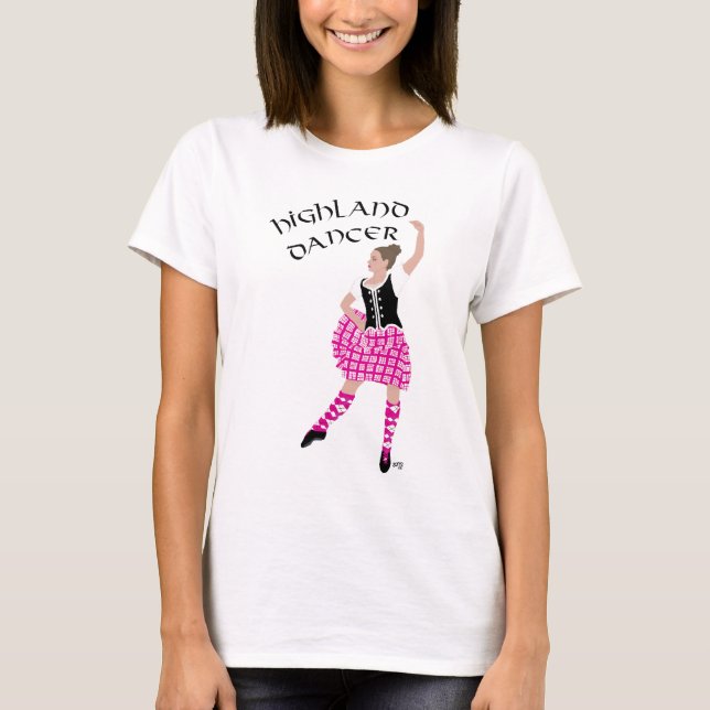 T-shirt Danseuse des Highlands Rose (Devant)