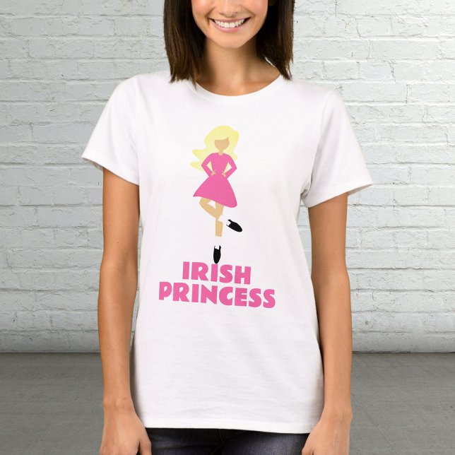 T-shirt Danseuse irlandaise blonde avec robe rose (Créateur téléchargé)