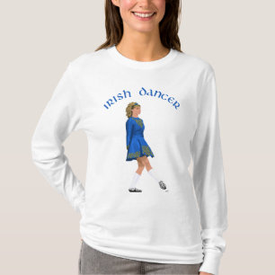 T-shirt Danseuse Irlandaise Blonde en Bleu