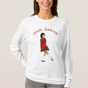 T-shirt Danseuse Irlandaise en Chaussures Souples en Rouge