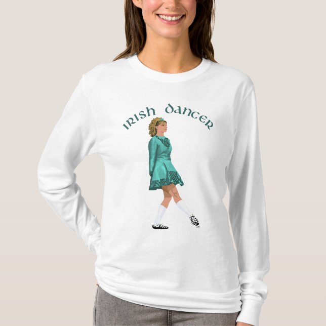 T-shirt Danseuse Irlandaise en Soft Shoe Turquoise (Devant)