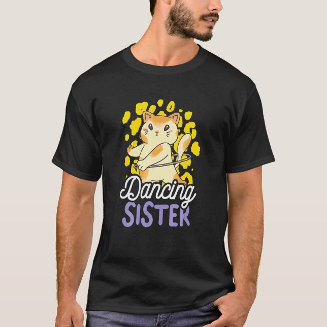 T-shirt Danseuse Soeur Avec Un Chat Pour Fratrie (Devant)