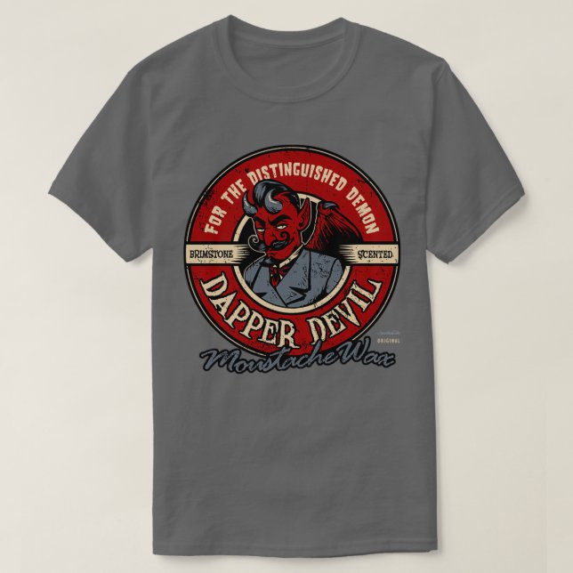 T-shirt Dapper Devil Mustache cire (Design devant)
