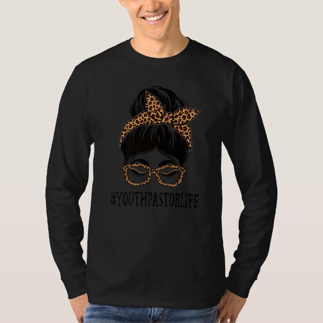 T-shirt d'appréciation de chignon désordonné léopa (Devant)