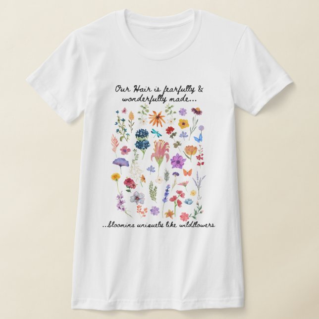 T-shirt d'appréciation des cheveux noirs à fleur s (Poser)