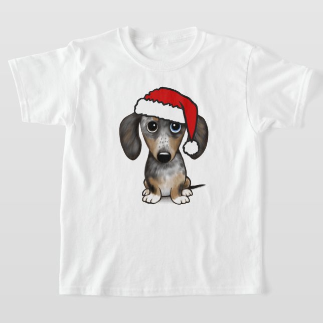 T-shirt Dappy Dachshund Père Noël Wiener Chien Noël (Poser)