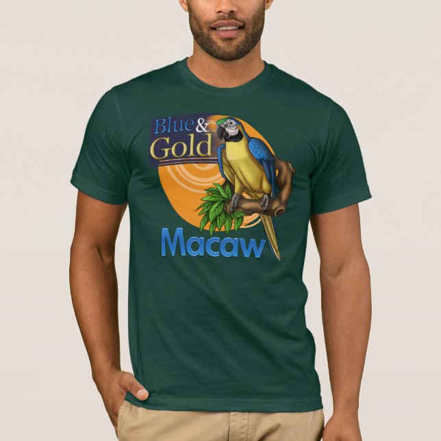T-shirt d'ara de bleu et d'or (Devant)