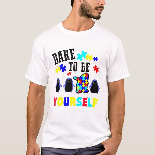 T-shirt Dare To Be Yourself Tee Cute Lgbt Pride Awareness  (Devant)