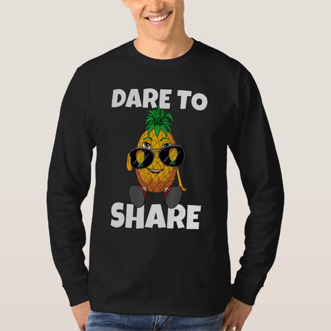T-shirt Dare To Share Swinger Upside Down Sunglasses Pinea (Devant)
