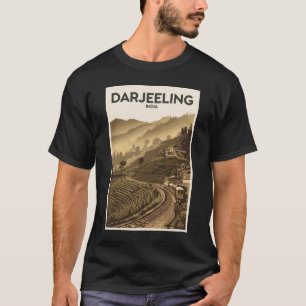 T-shirt Darjeeling Inde Illustration Voyage Art Vintage
