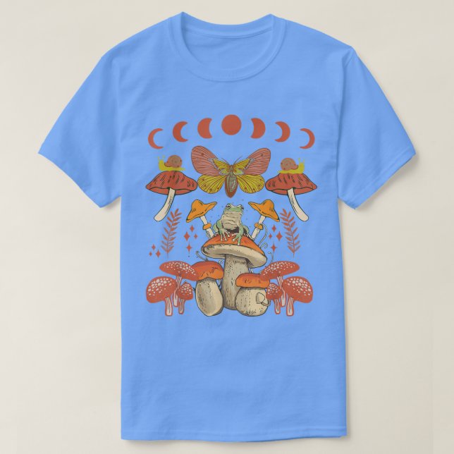 T-shirt Dark Academia Aesthetic Mystic Mushrooms Moon Taro (Design devant)