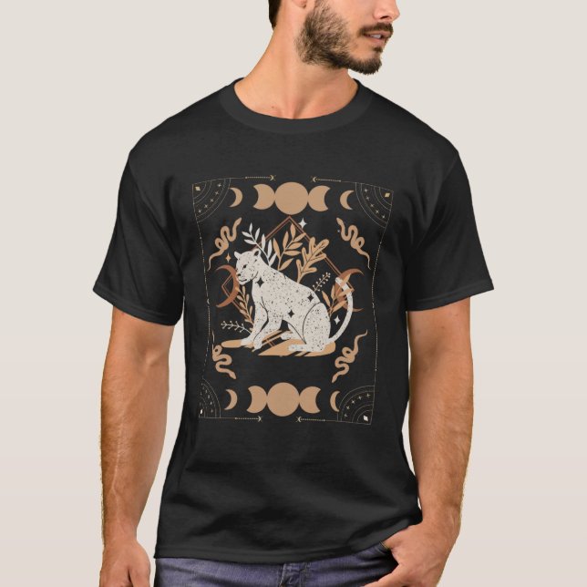 T-shirt Dark Academia esthétique céleste Boho Tarot Leopa (Devant)