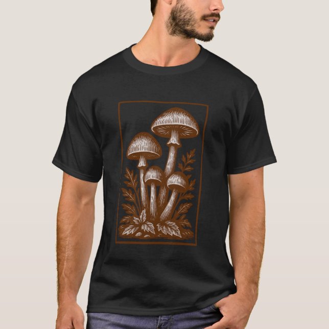 T-shirt Dark Academia Mushrooms Tee Mycology Fungi Mushroo (Devant)