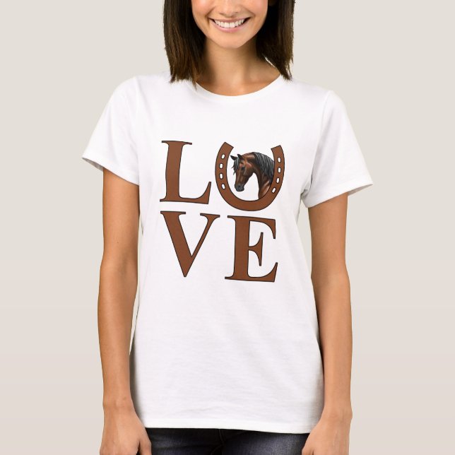 T-shirt Dark Bay Horse I Love Arabians (Devant)