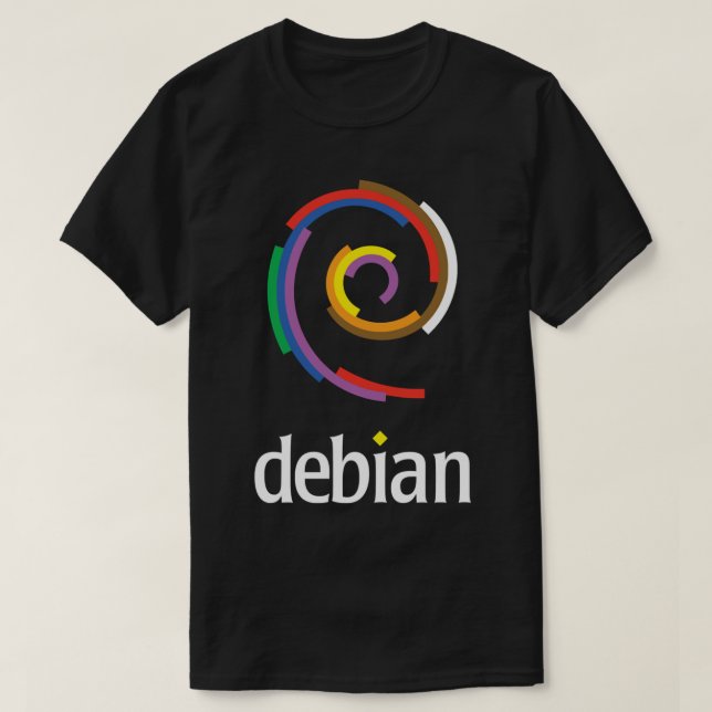T-shirt Dark Color Debian Linux (Design devant)
