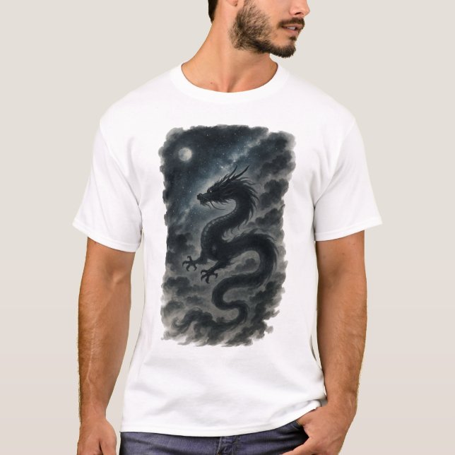 T-shirt 【Dark Dragon Japanese Ink Art Men’s T-Shirt】 (Devant)