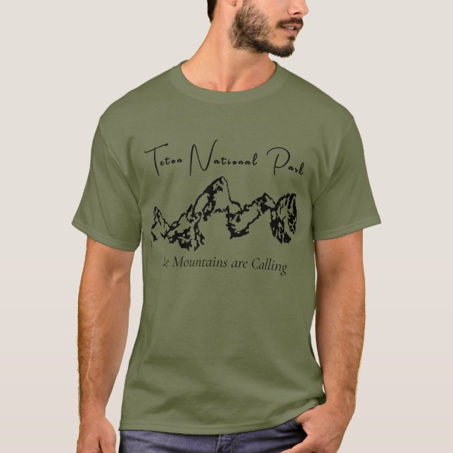 T-shirt Dark Minimal du parc national de Teton (Devant)