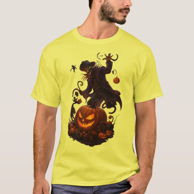 T-shirt Dark Pumpkin Reaper – Creepy Halloween Skeleton Ar (Devant)