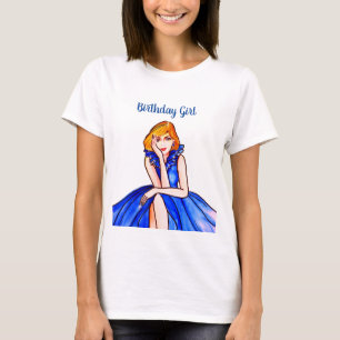 T-shirt Dark Royal Blue Cocktail Gown Illustration de mode