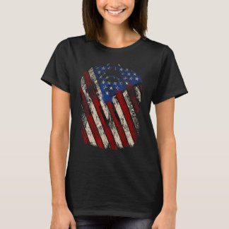 T-shirt Dark Skull Angel Drapeau USA Patriotique Hommes Am