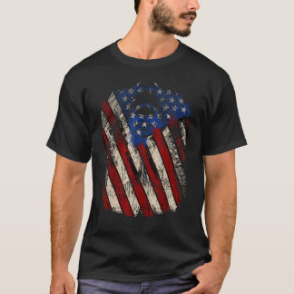 T-shirt Dark Skull Angel Drapeau USA Patriotique Hommes Am